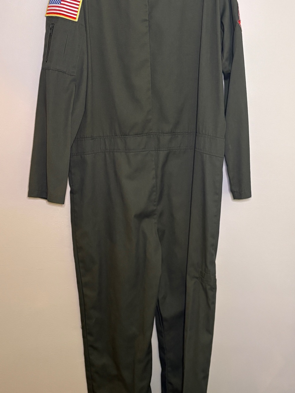 HALLOWEEN Adult Top Gun Flight Suit Costume w/ Mavrick & Goose Patches Large - Picture 3 of 13